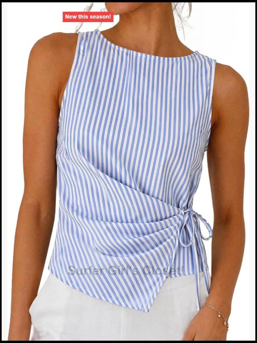 Linen Cotton Tie Wrap Sleeveless Crop Tank Top